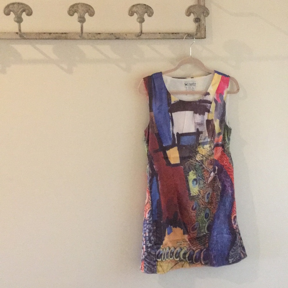Papillon mini dress colorful soft NWOT size L